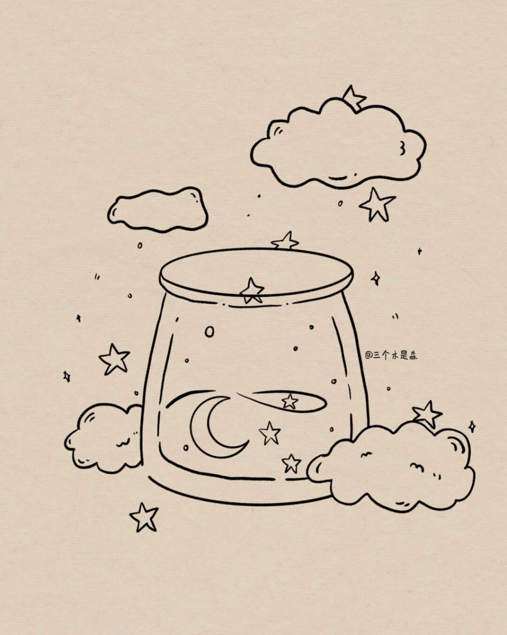 简笔画|附过程|把美好装进瓶子里 新手宝宝友好的简笔画, #简笔画