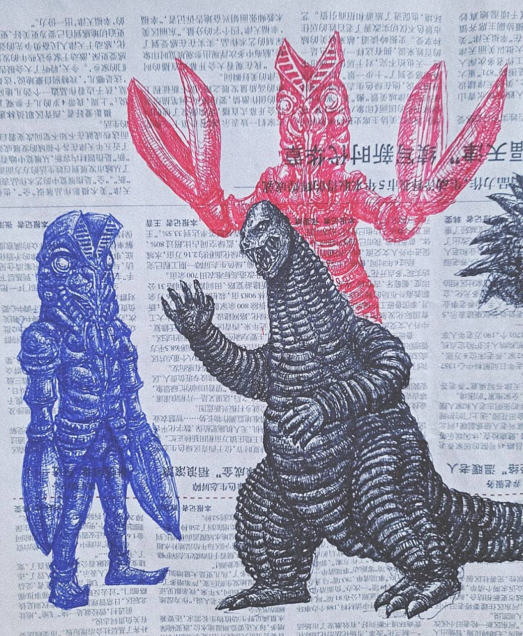 随手画经典怪兽巴尔坦星人 我是真的很喜欢巴尔坦星人~他的造型独特