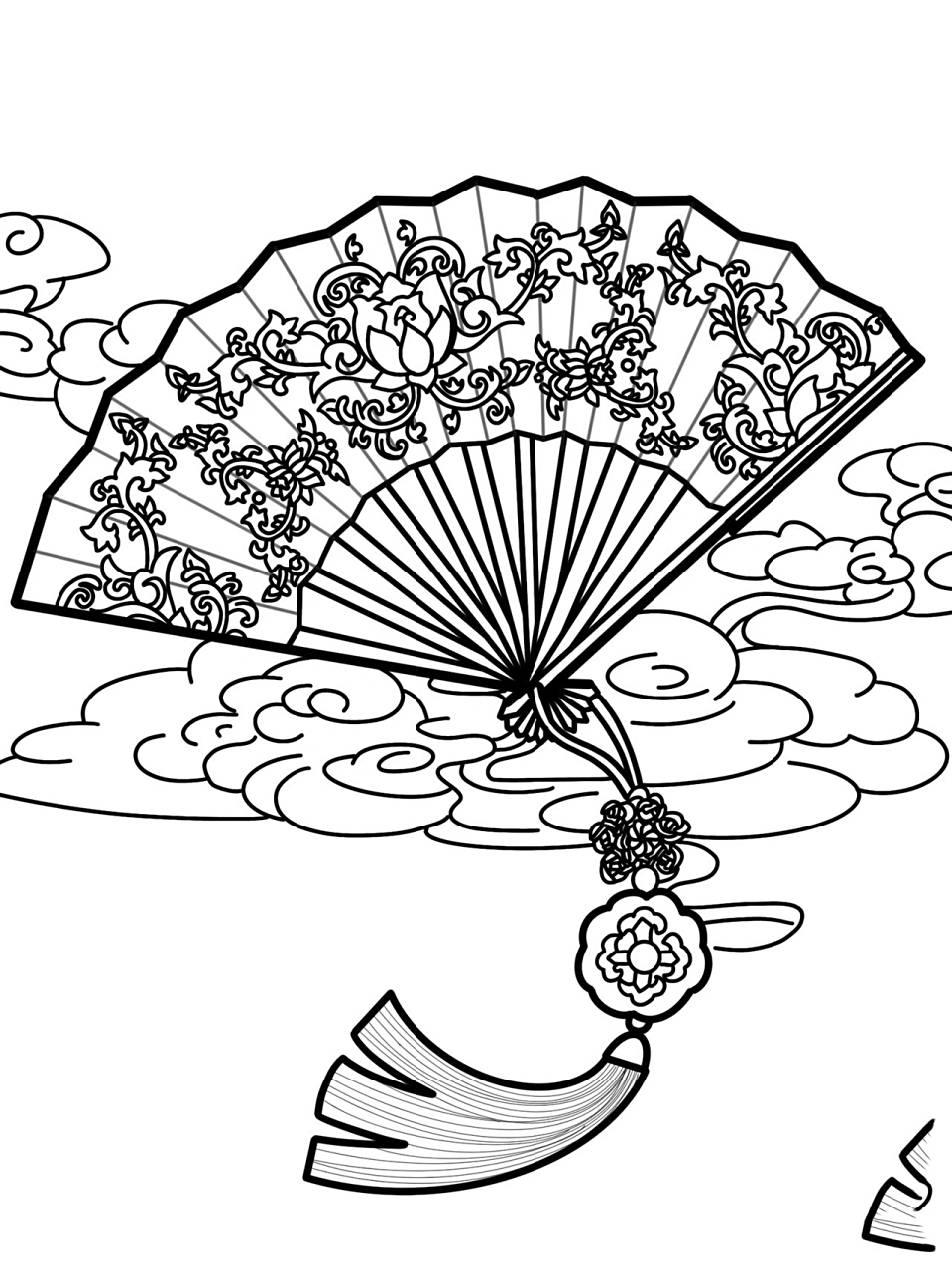 古风素材——折扇系列(可打印)