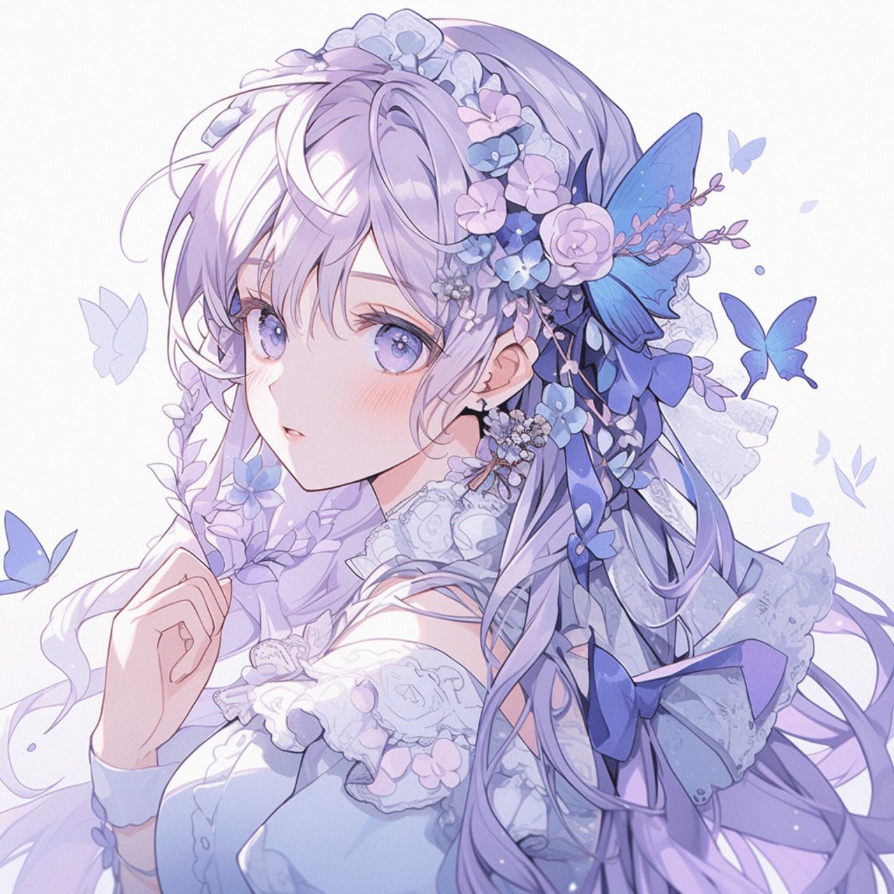 动漫女头丨紫色系 2023年8月7日 09:22 星期一 #闺蜜头像# #少女头像