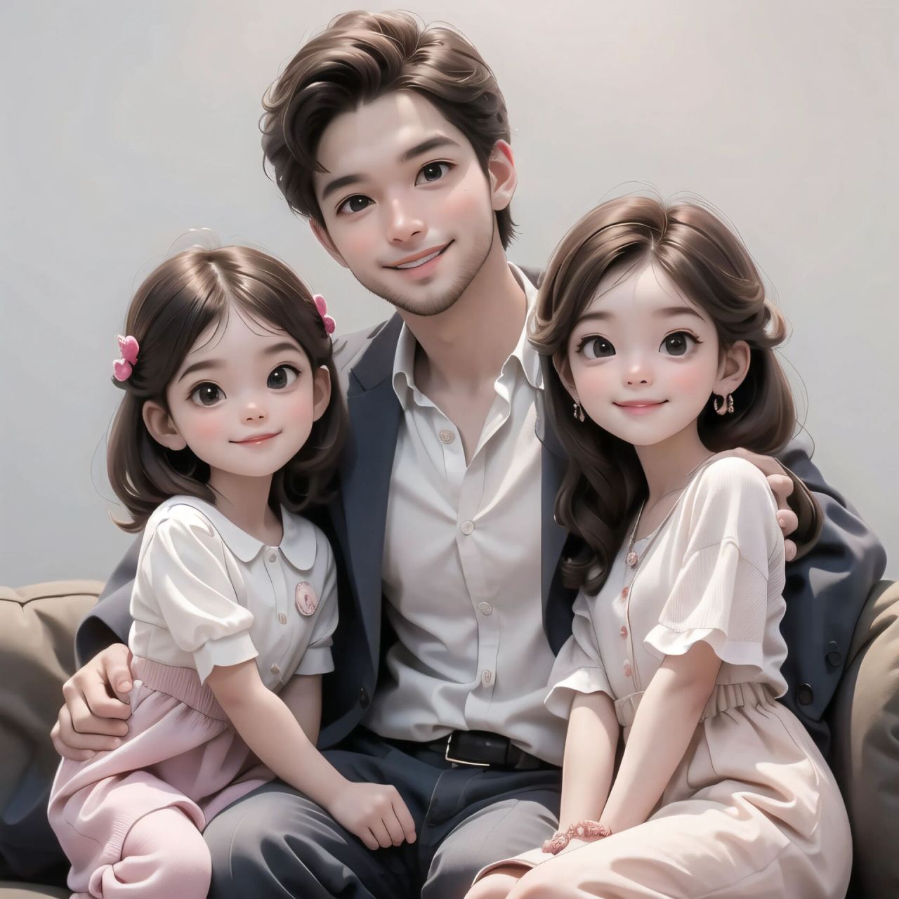 应粉丝强烈要求——爸爸和两个女儿的头像95 979797原创图片
