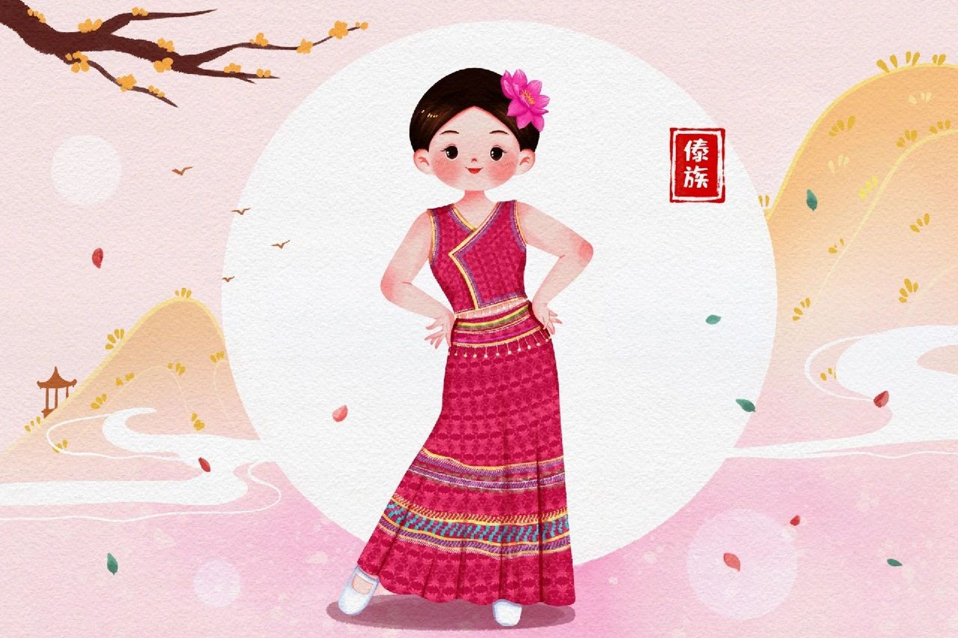 民族插画素材‖少数名族服饰系列 9696 说到民族,脑海里就浮现那