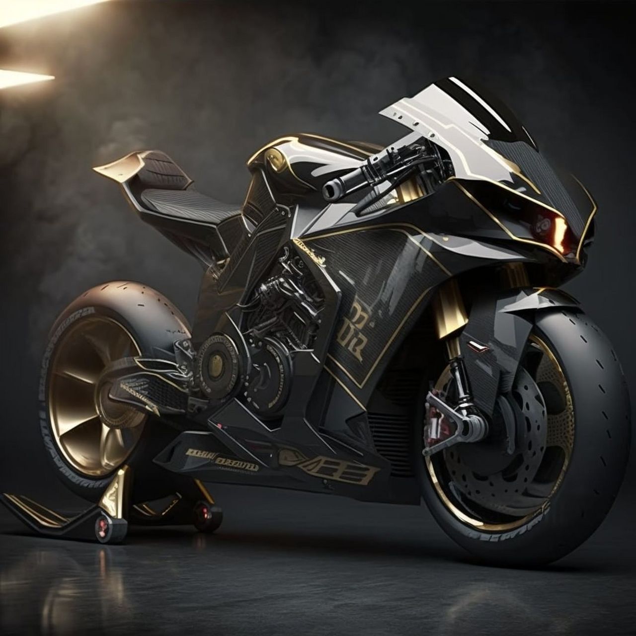 ai时代下的设计 | 概念摩托跑车 ps:炫酷的科幻机甲风格,爱了!