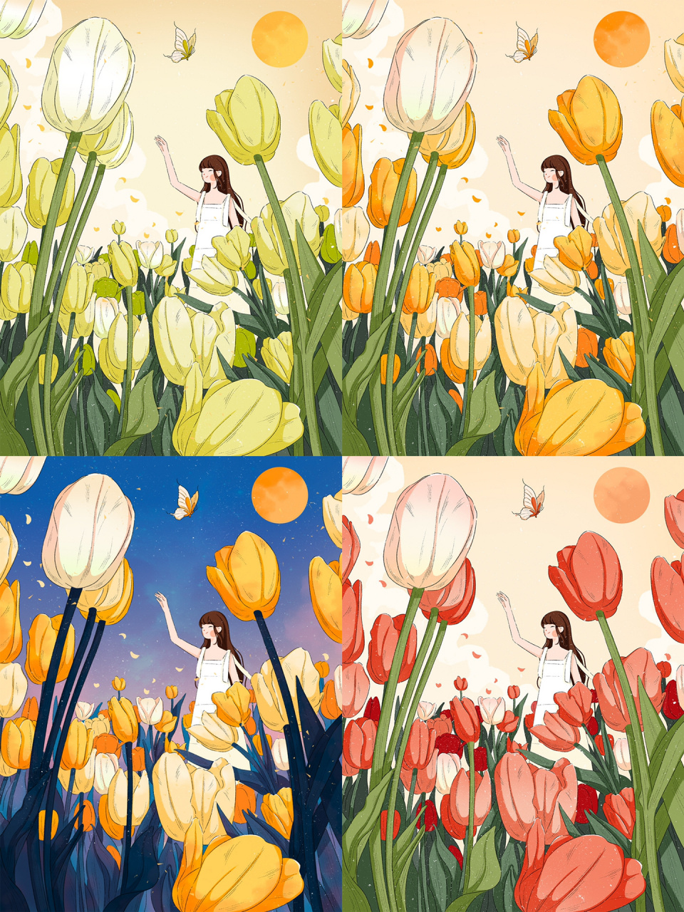 抬头画春天|同类 邻近 对比 补色配色谁更棒