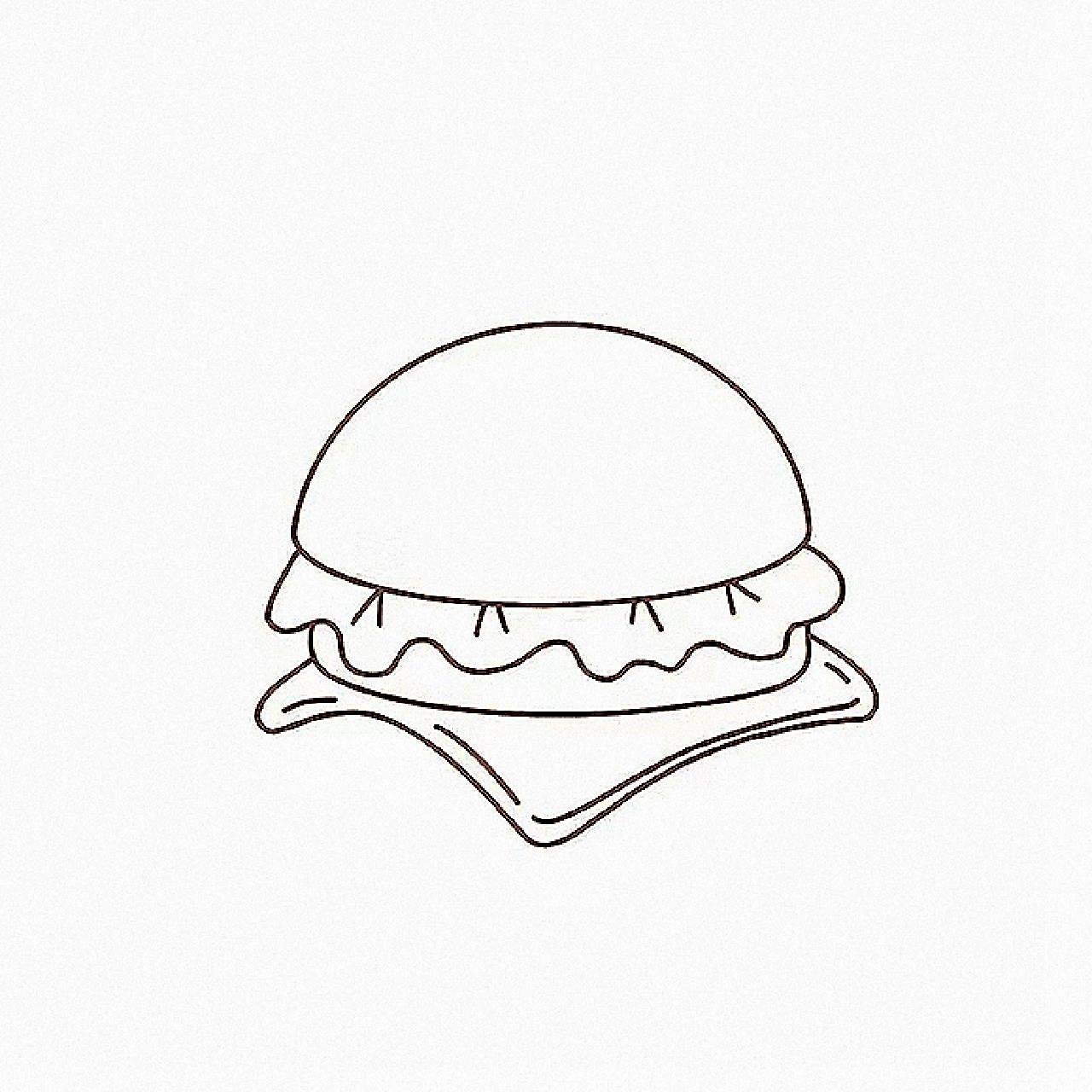 零基础简笔画教程|汉堡包 这个世界上总有一个人为你默默守候,日月