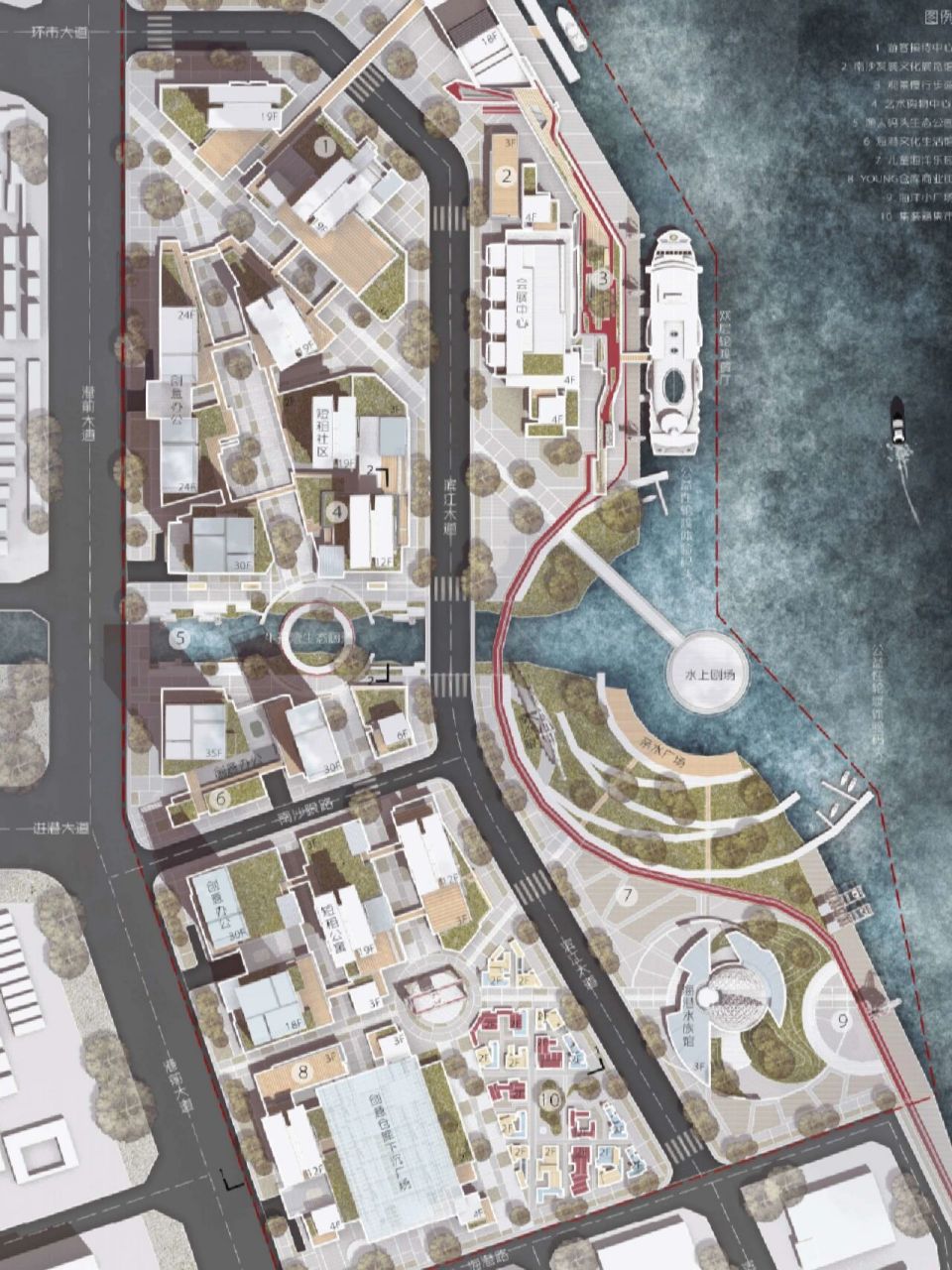 城市设计总平面图丨港口滨水区&沿海地段