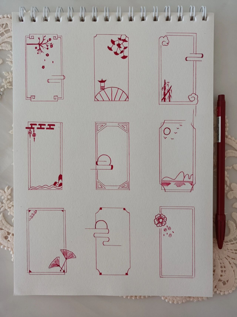 中国风手账边框 中国风手账素材 也适用于中国风手抄报边框 古风手账