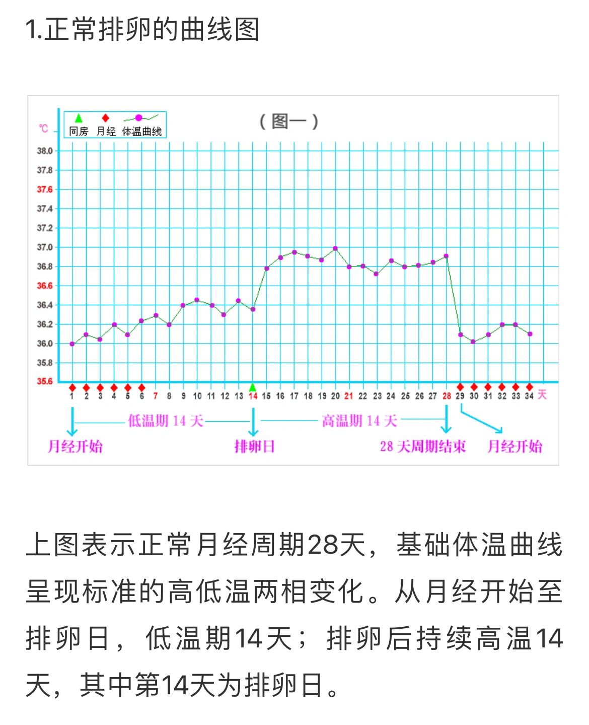 记录一下月经与体温变化 从15号开始测体温,16号到21号体温基本在36.