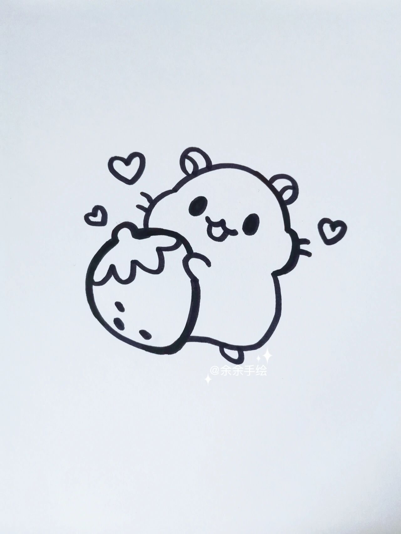 【简笔画06】小仓鼠简笔画步骤图|手帐素材