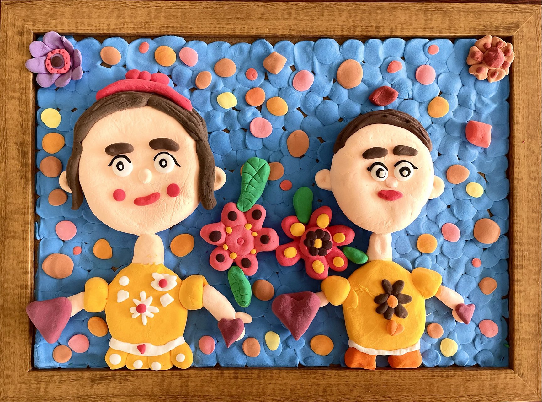 黏土作品《自画像》 小朋友的想法很独特,每件作品都很有趣