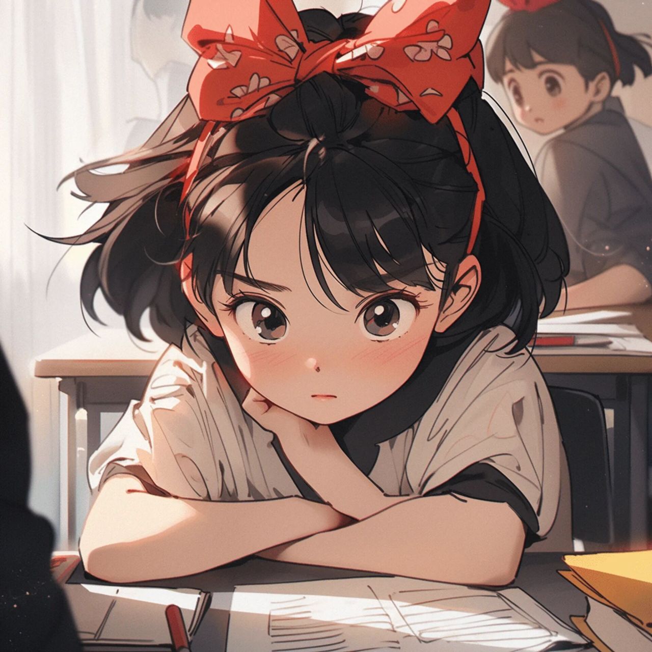 女生头像/认真学习的女孩最可爱