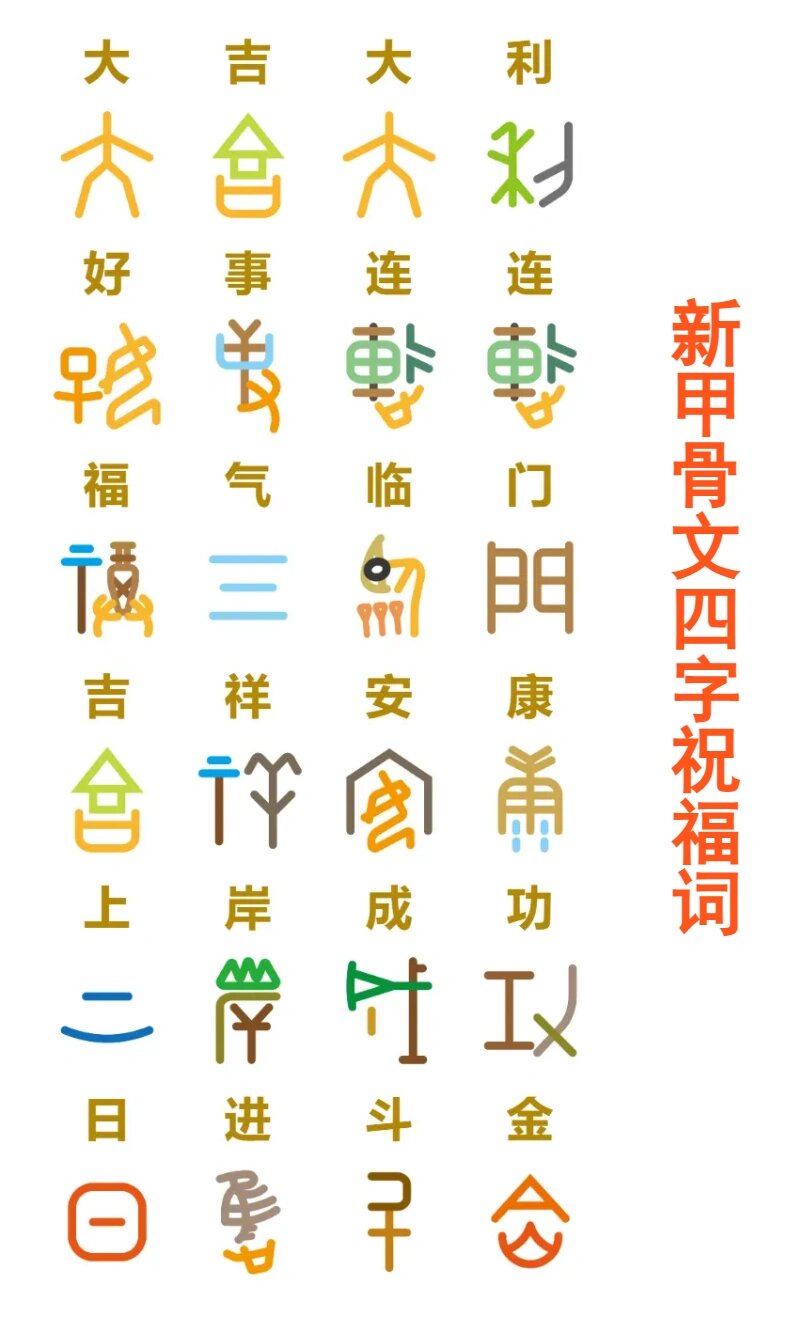 发一组四字祝福词|新甲骨文造字