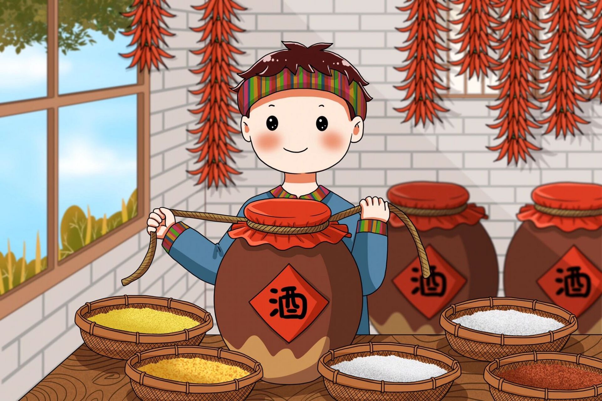 秋收插画|九月是丰收的季节 93秋天是收获的季节,是万物生长成熟的