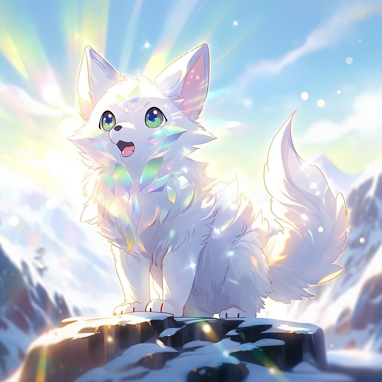 满足粉丝,画一组雪狐!