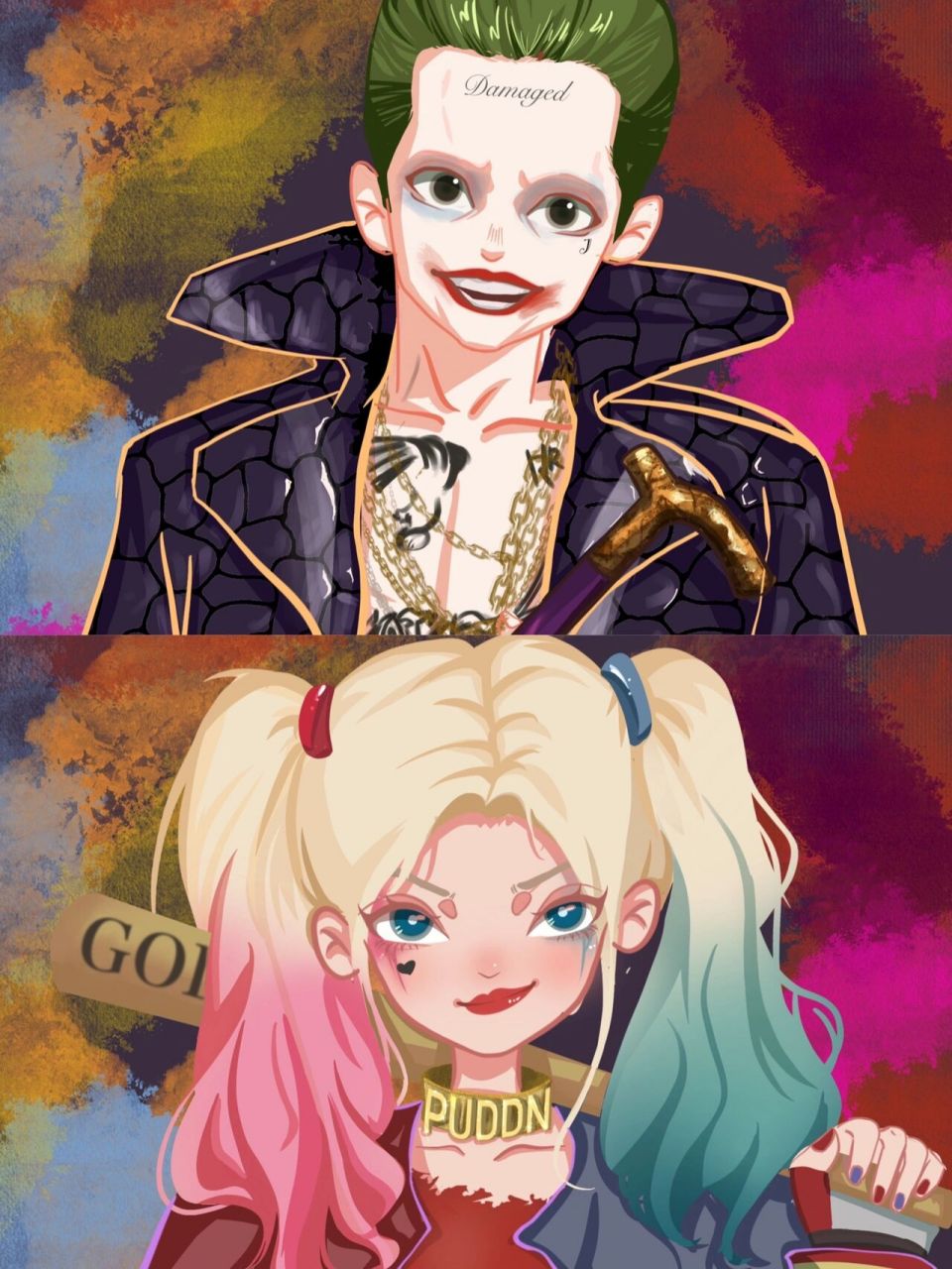 卡通头像|哈莉奎茵x小丑情头 哈莉奎茵小丑情头来了9215临摹92