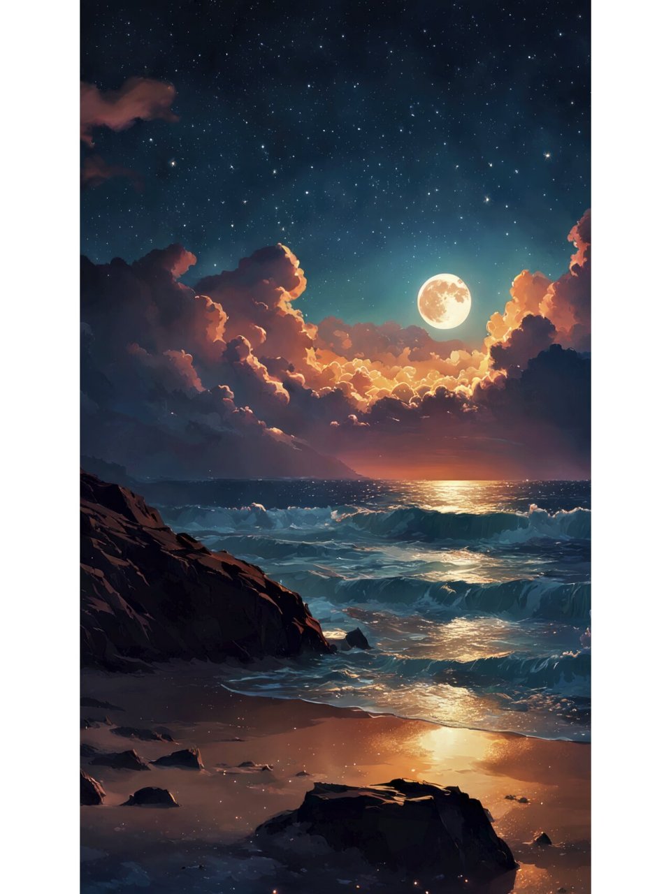 治愈系手机风景壁纸—海上生明月 拿图请留痕,需要原图请私信,免费送.