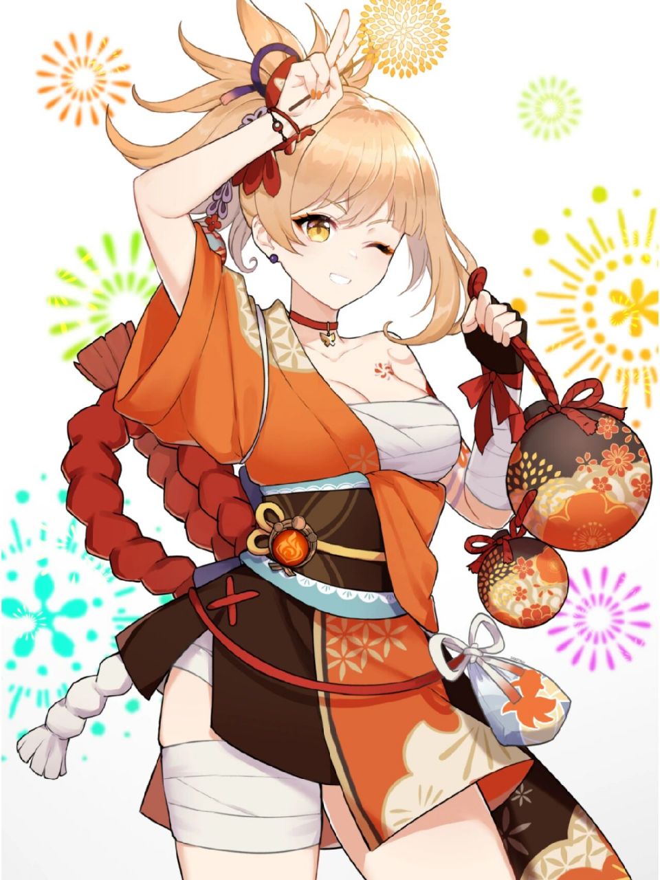 二次元游戏《原神》-宵宫 长野原宵宫,游戏《原神》中的角色,花见坂