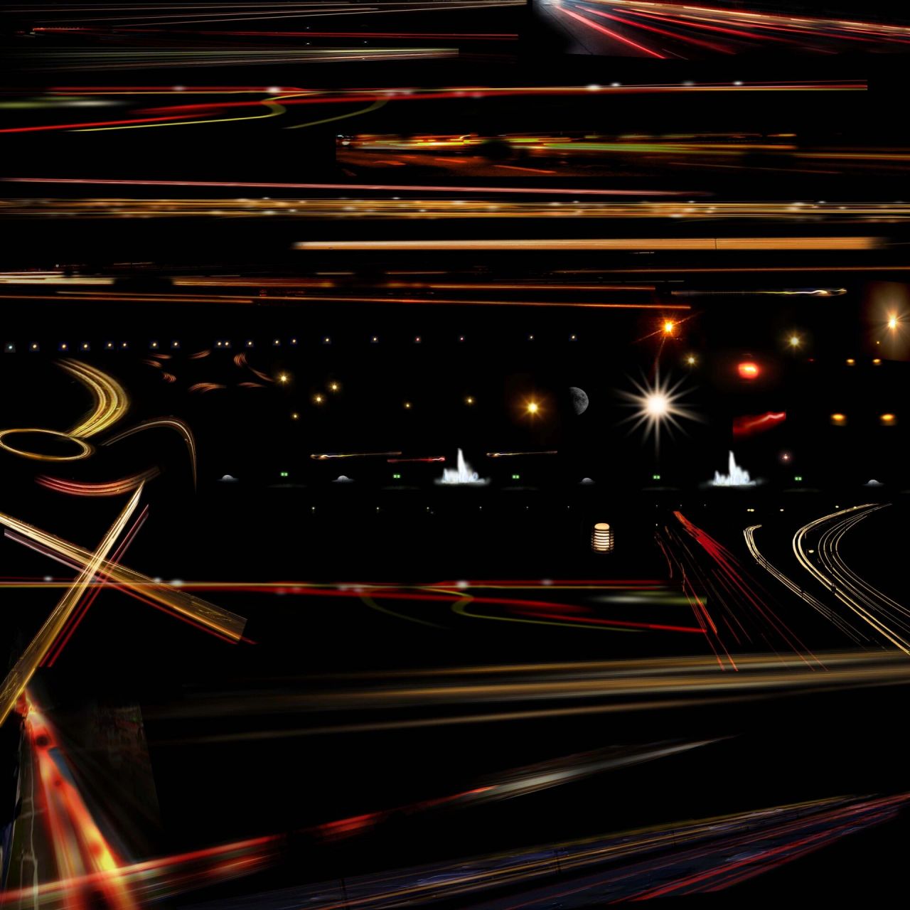 ps灯光素材合集psd分层灯光素材 射灯 舞台灯 车流线 光晕炫光贴图