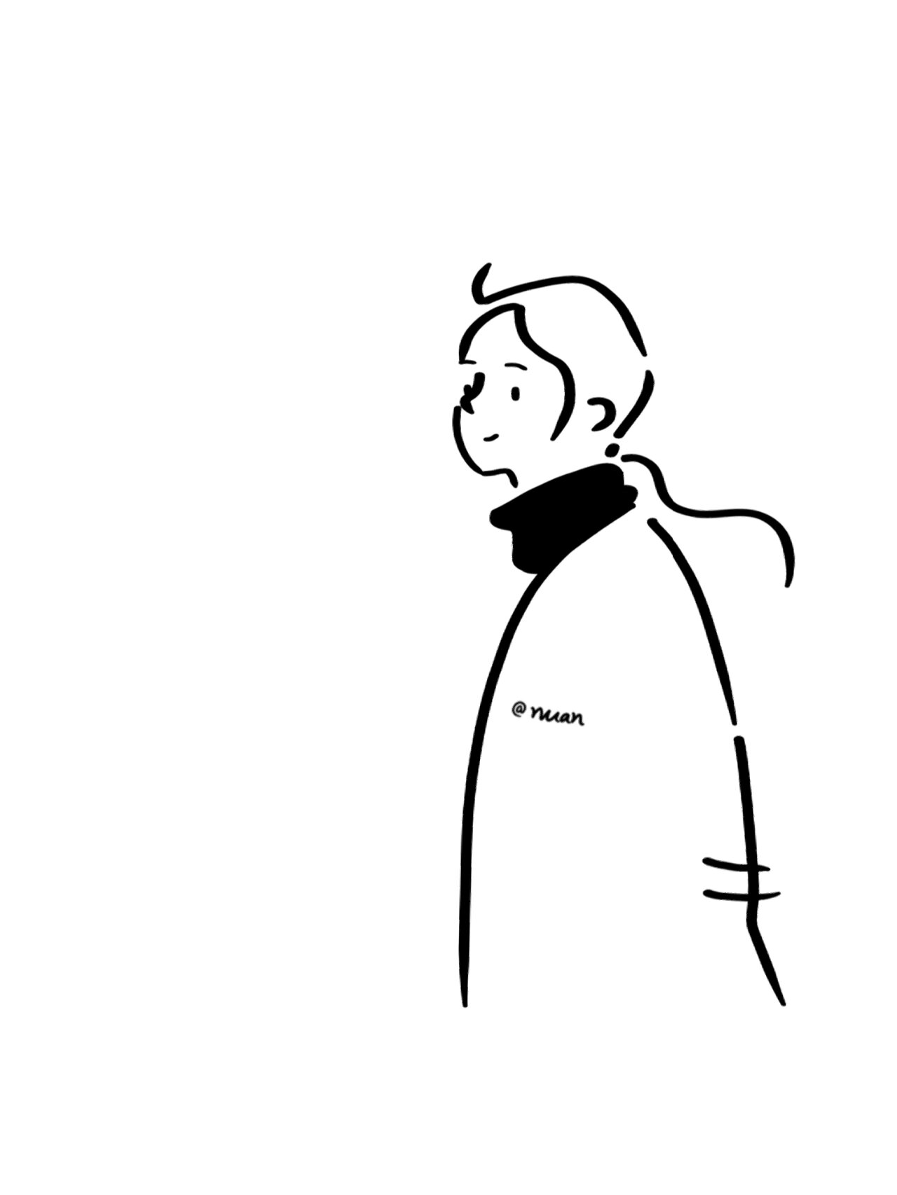 ins风极简手绘黑白简笔画no.27