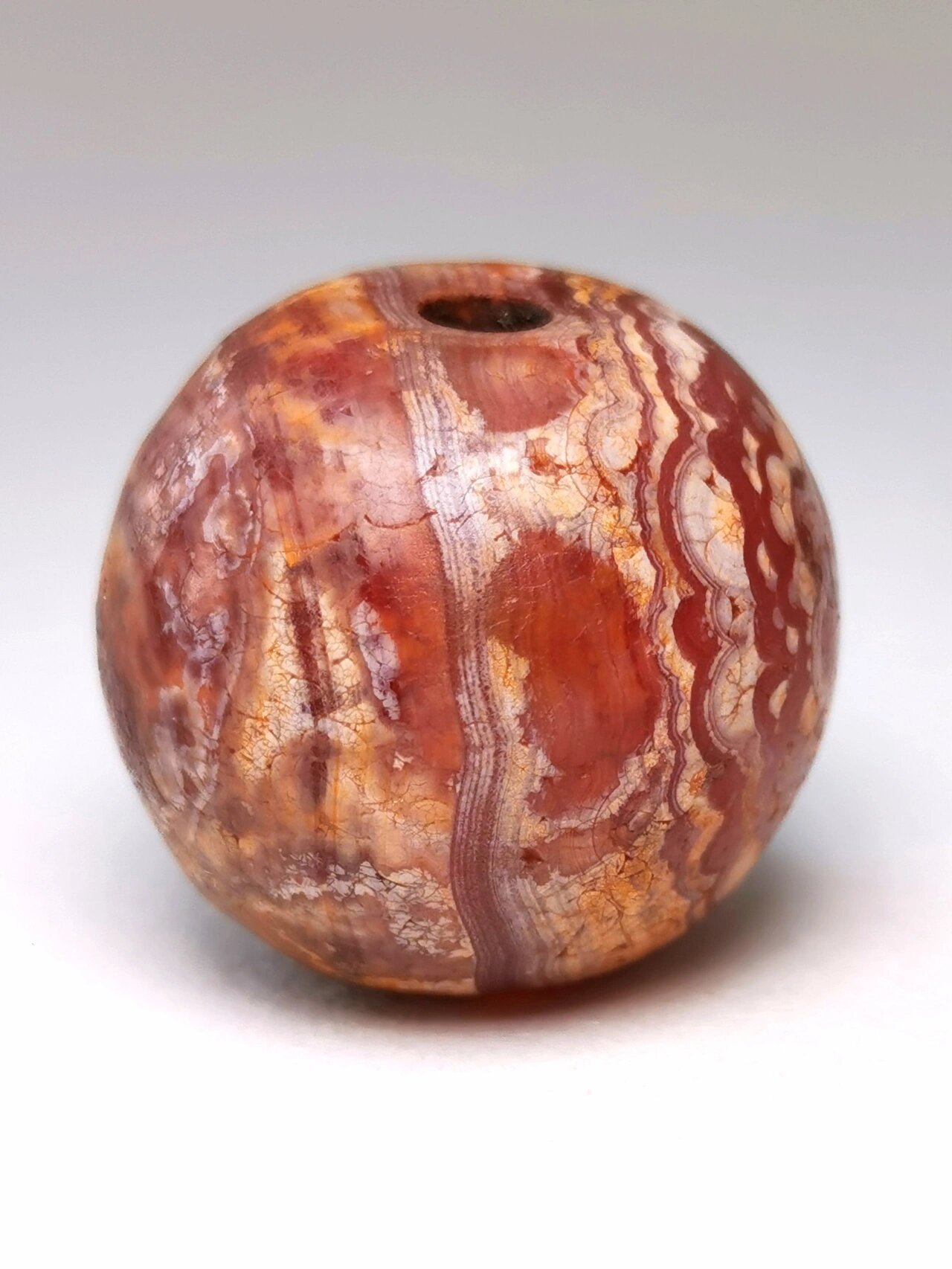 收藏爱好 千年老玛瑙满金皮糖球 千年老玛瑙老糖球 满金皮 直径1.