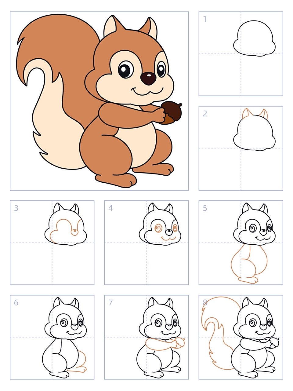 简笔画33期|松鼠9715