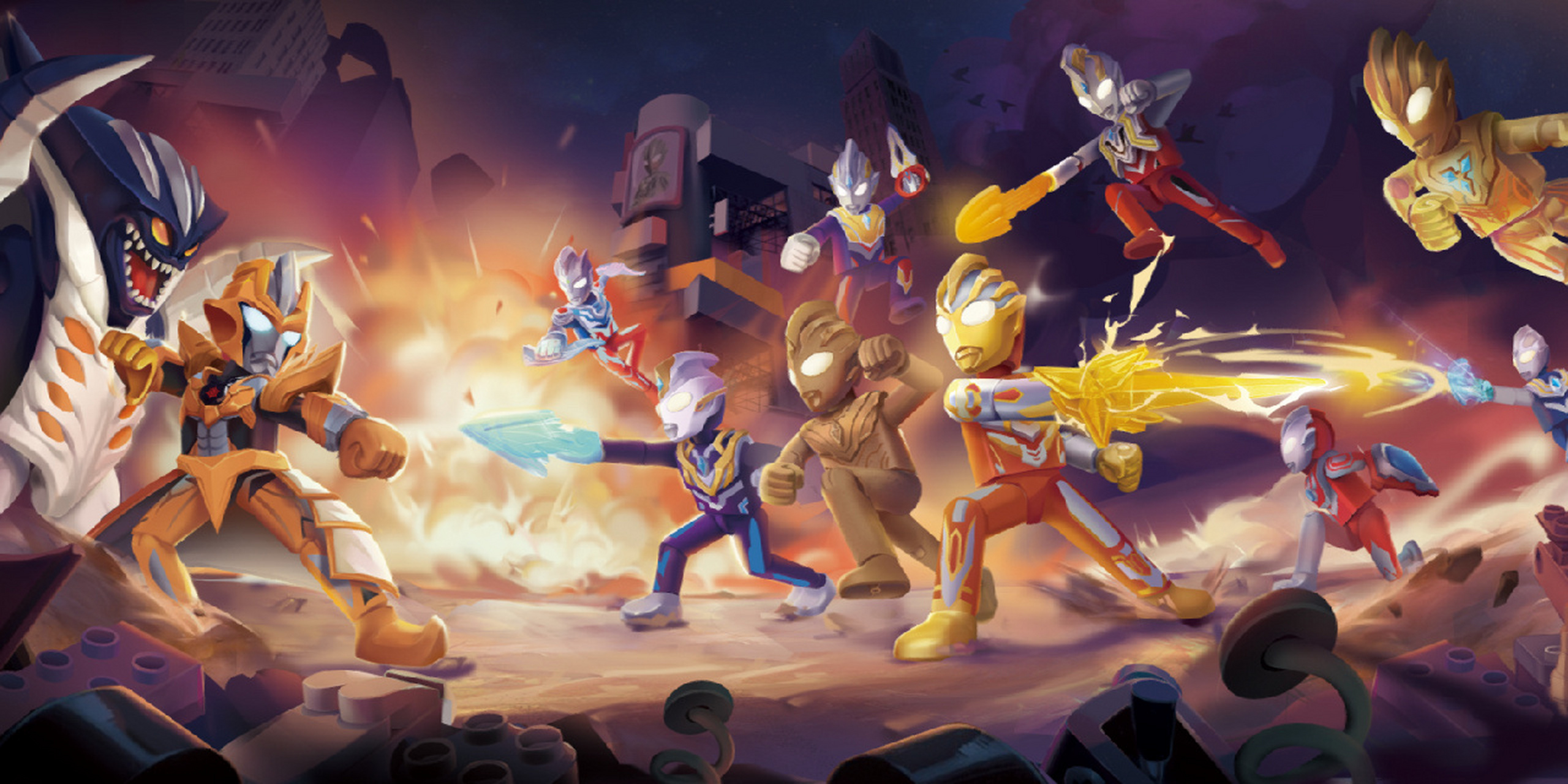 布鲁可奥特曼积木插图 奥特曼打怪 biubiubiu