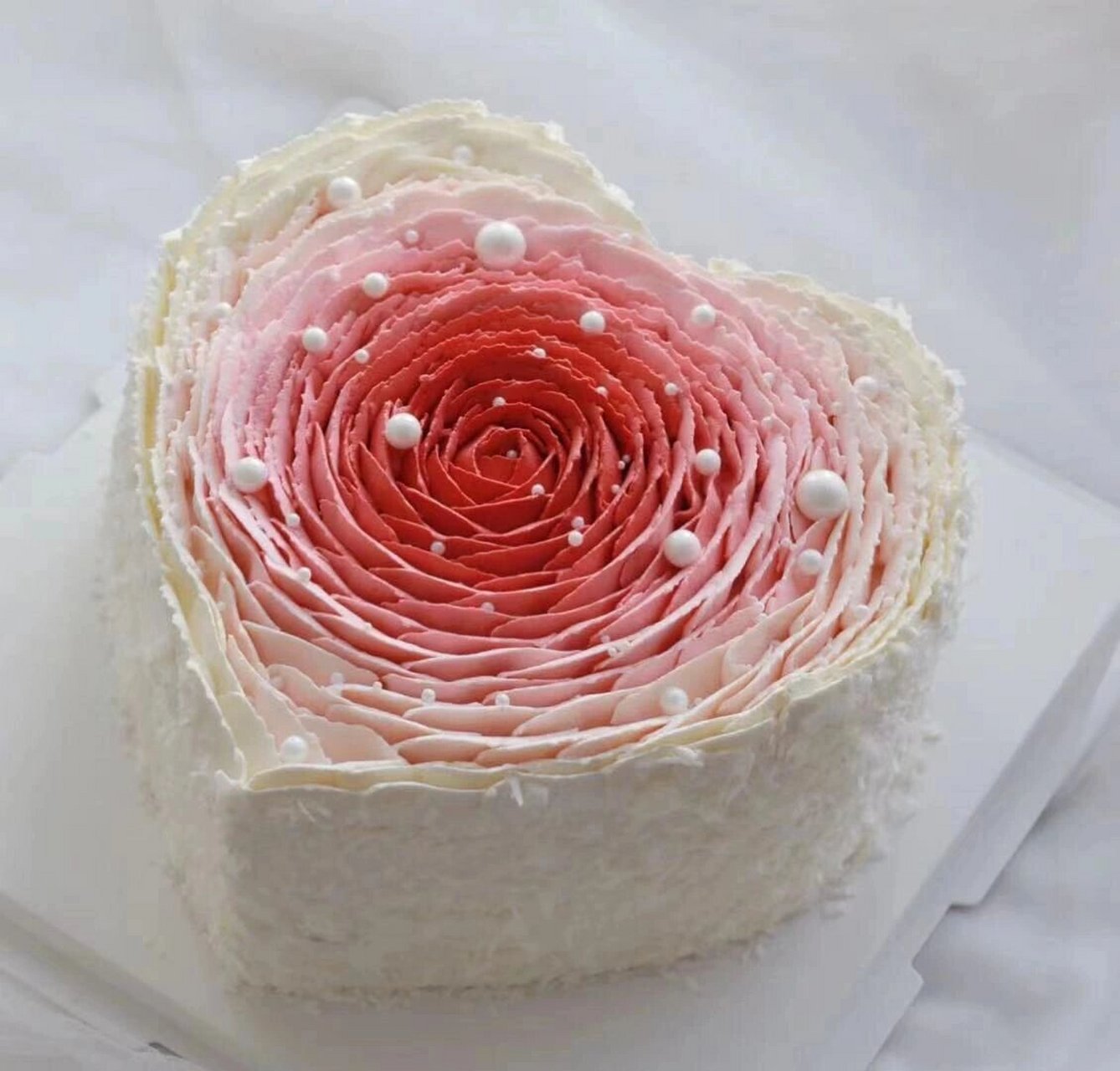 爱心渐变玫瑰花蛋糕合集 💕连蛋糕都是爱你的形状,女生看一眼就会