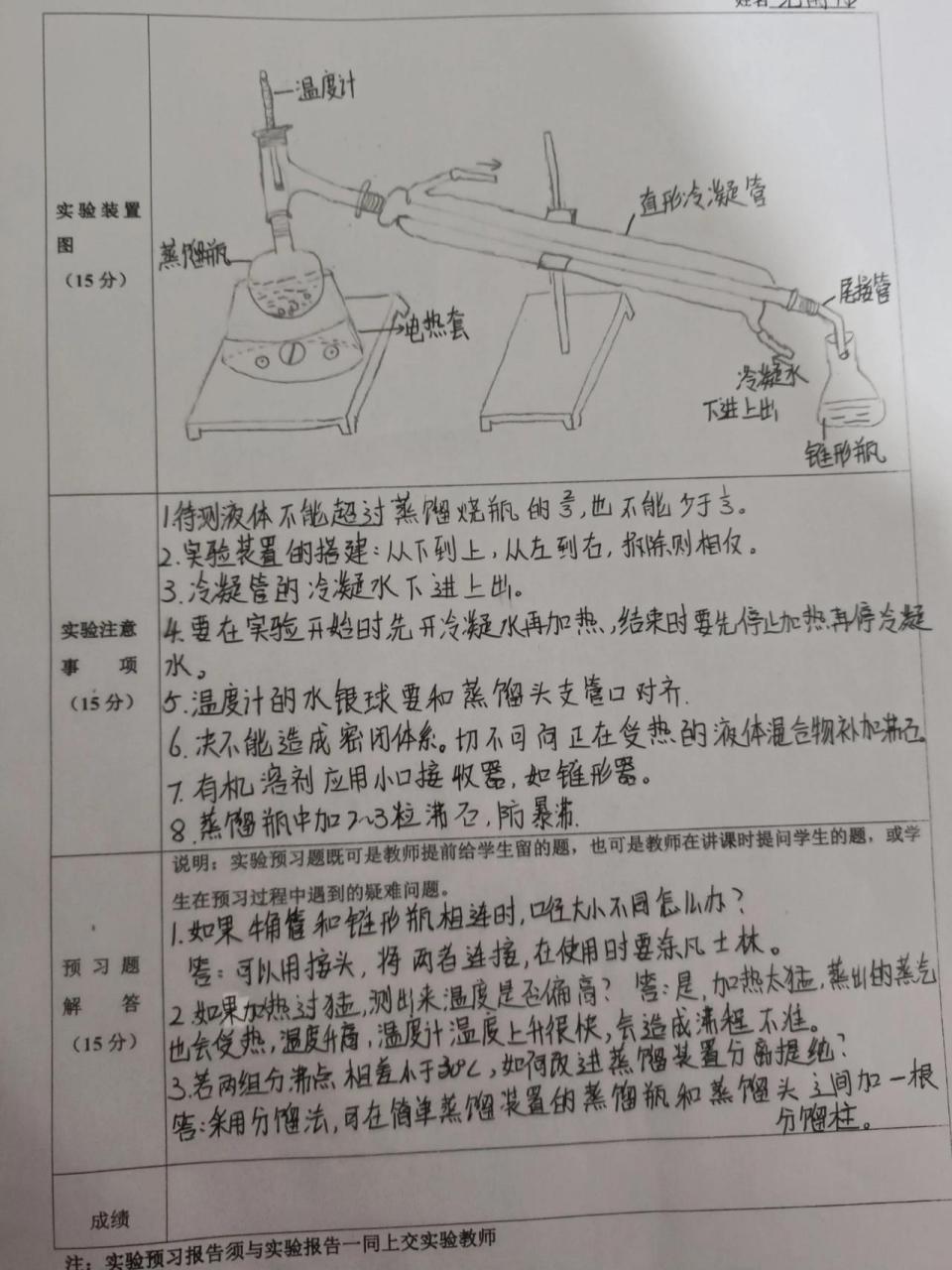 工业乙醇的蒸馏预习报告 工业乙醇的蒸馏预习报告