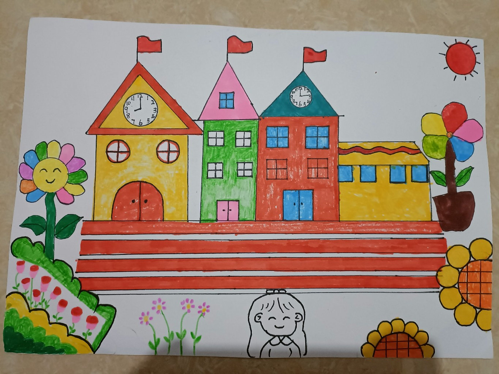 特色作业,我心目中的小学 女儿大班作业