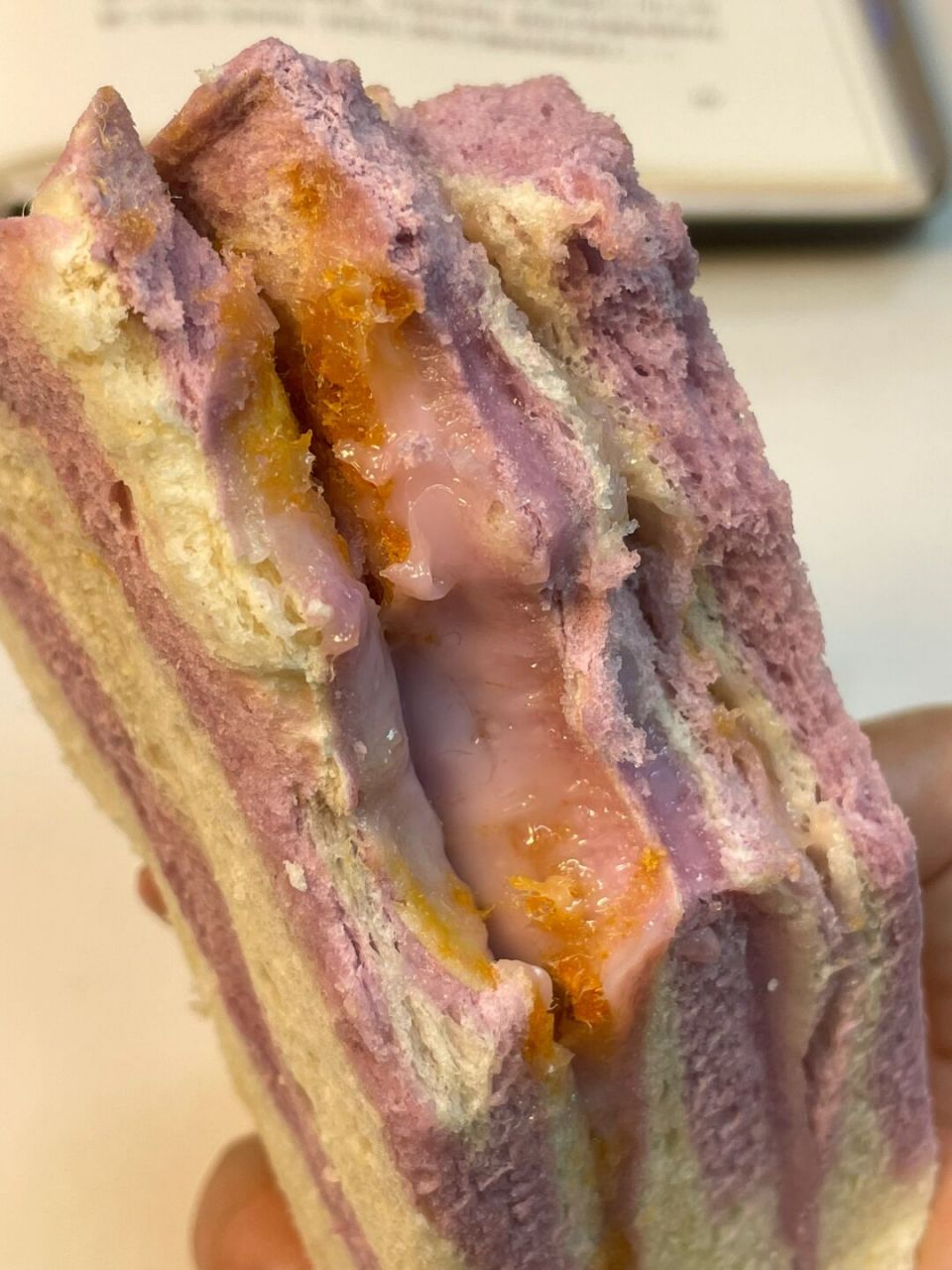 芋泥肉松三明治,我滴早餐新宠98! 不甜腻!超多芋泥酱!