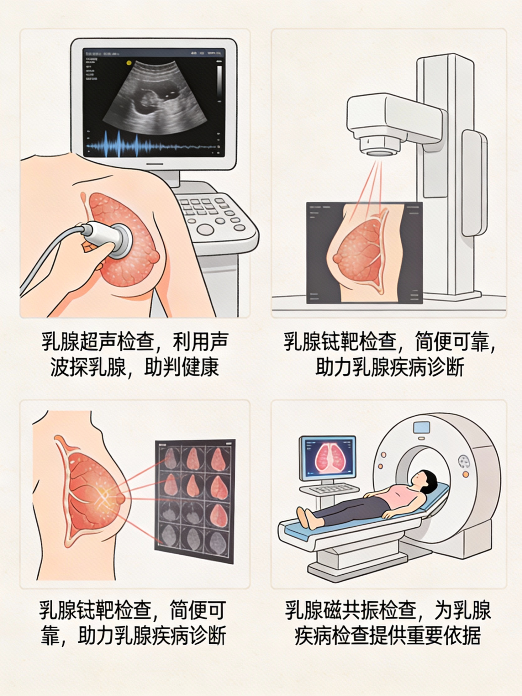 乳腺钼靶检查是一种利用x线来检查乳腺疾病的影像学检查方法