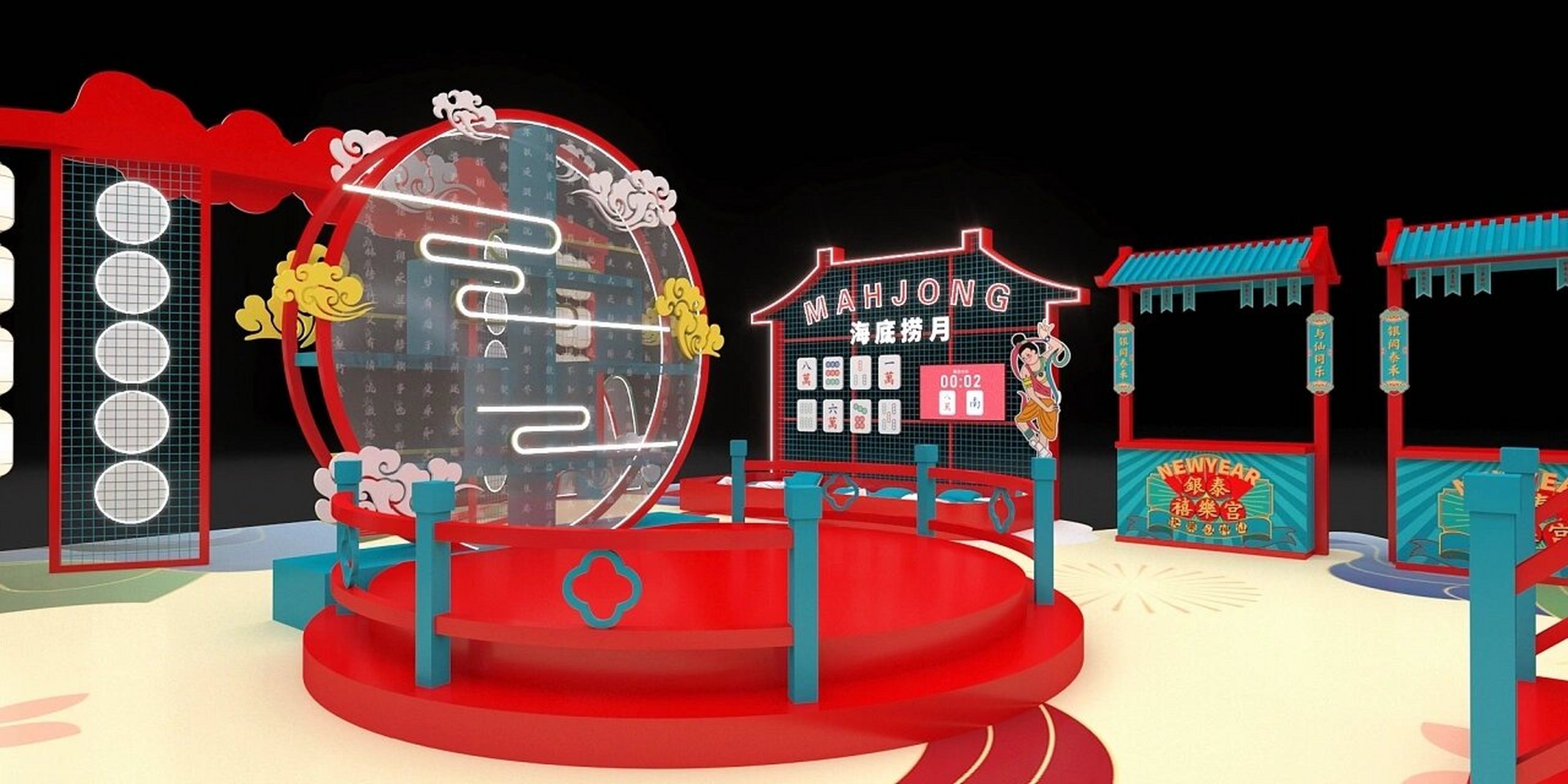 新年美陈 92商场春节美陈x新年美陈·新春主题美陈·国风美陈设计