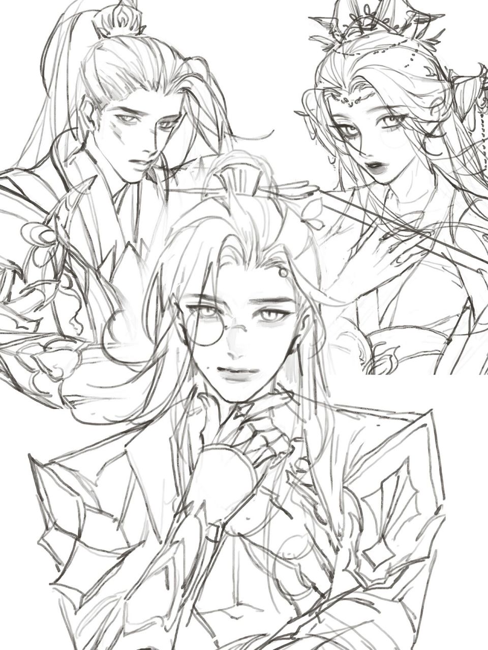 剑三人物速写 炮哥在思考选军爷还是花姐020202020202