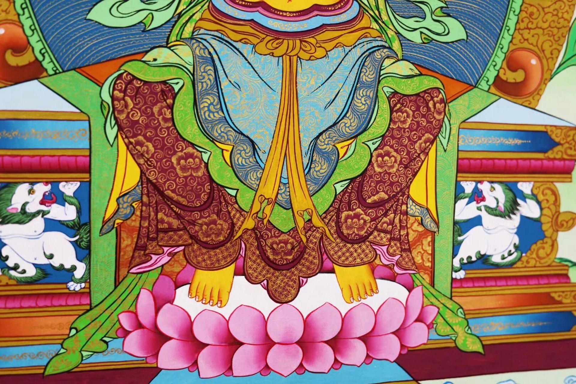 天冠弥勒佛 #唐卡# #见者吉祥# 名家精品唐卡-【天冠弥勒佛】 尺幅:63