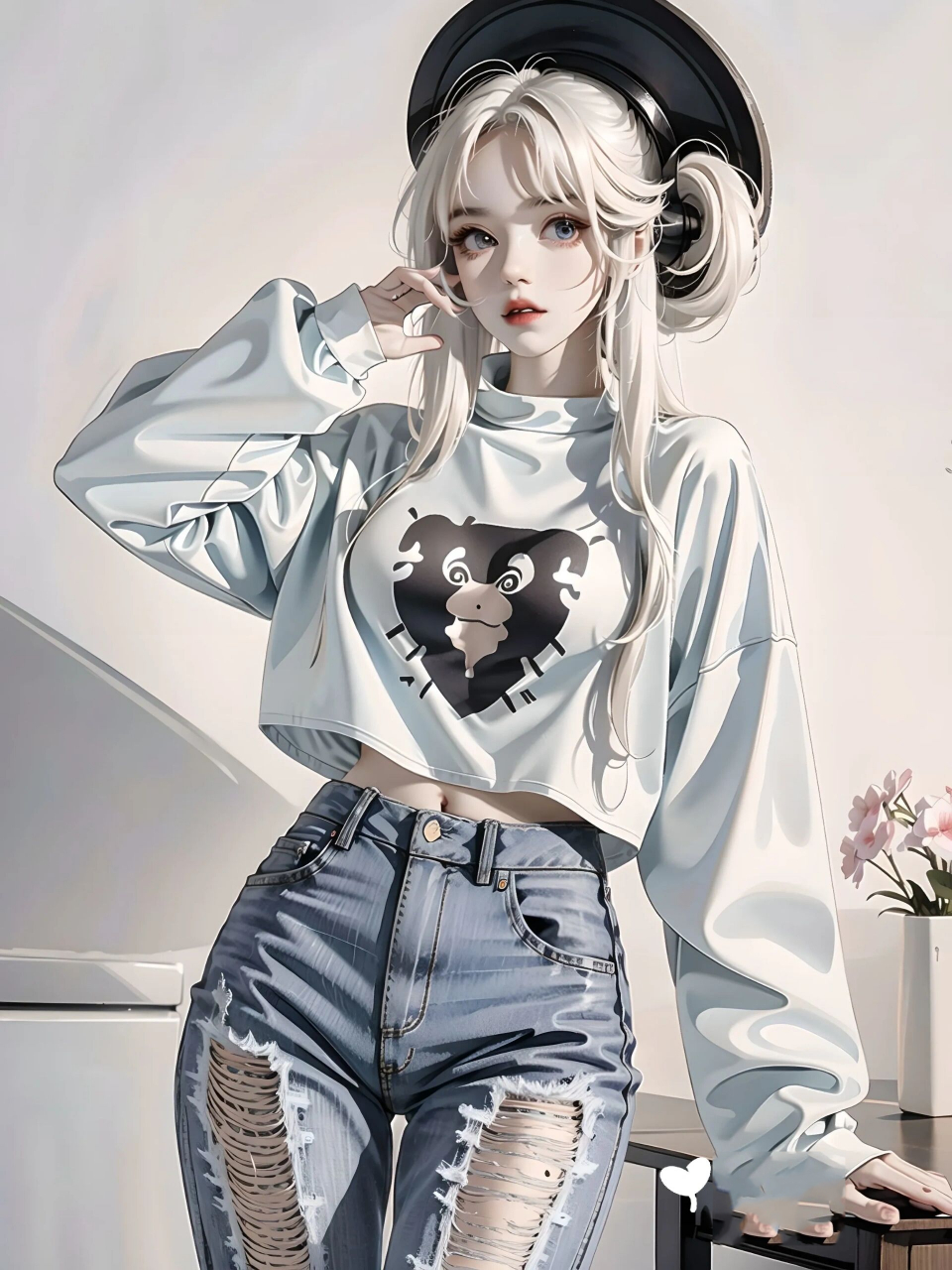 甜酷少女丨破洞牛仔裤,简简单单就很酷