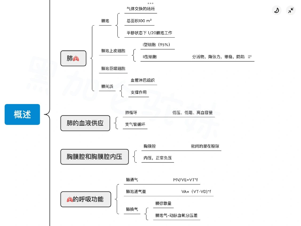 内科护理学思维导图之呼吸系统 呼吸系统概述思维导图
