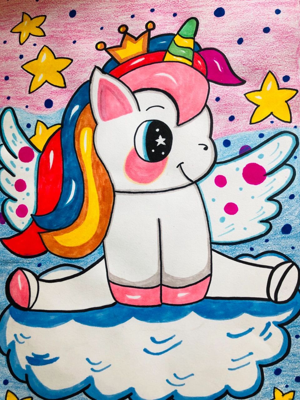 儿童画《可爱的小马》 马克笔73