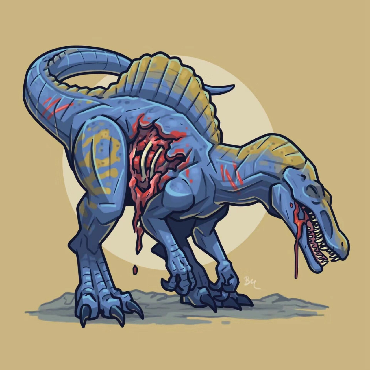 严重受伤的棘龙头像