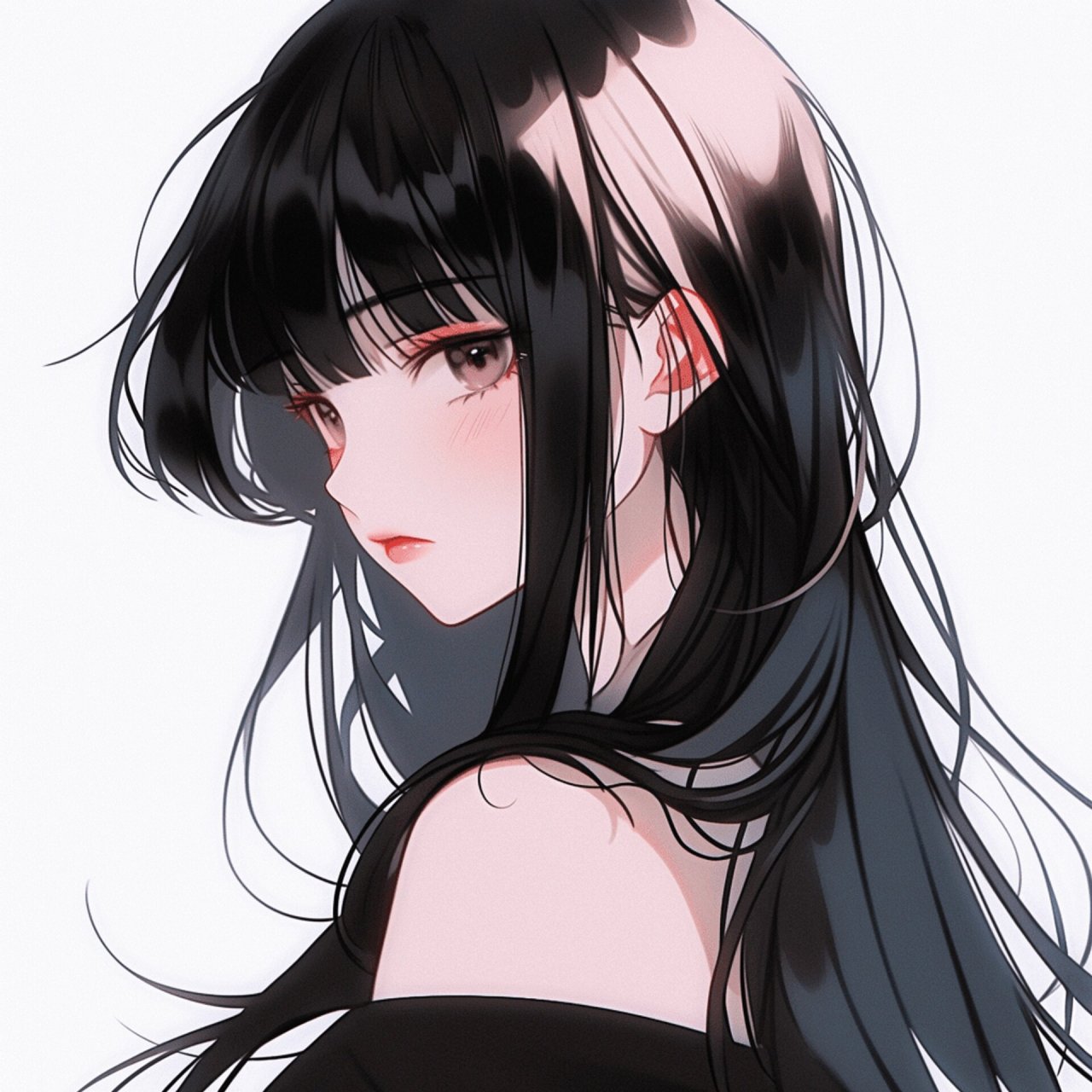 黑发女头!