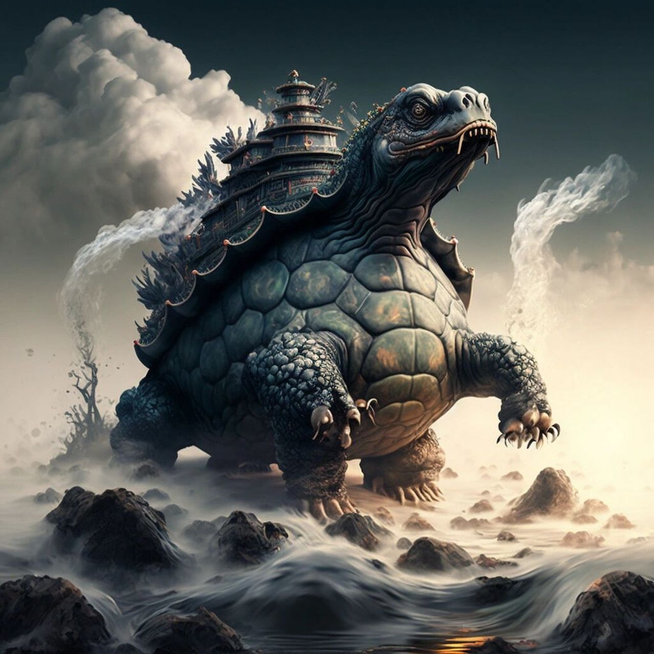 四大神兽之山海经上古神话 中国版 青龙 白虎 朱雀 玄武