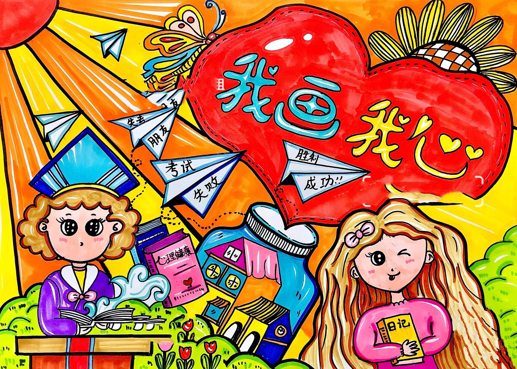 我画我心|心理健康绘画 适用于中,小学生心理健康主题绘画作品
