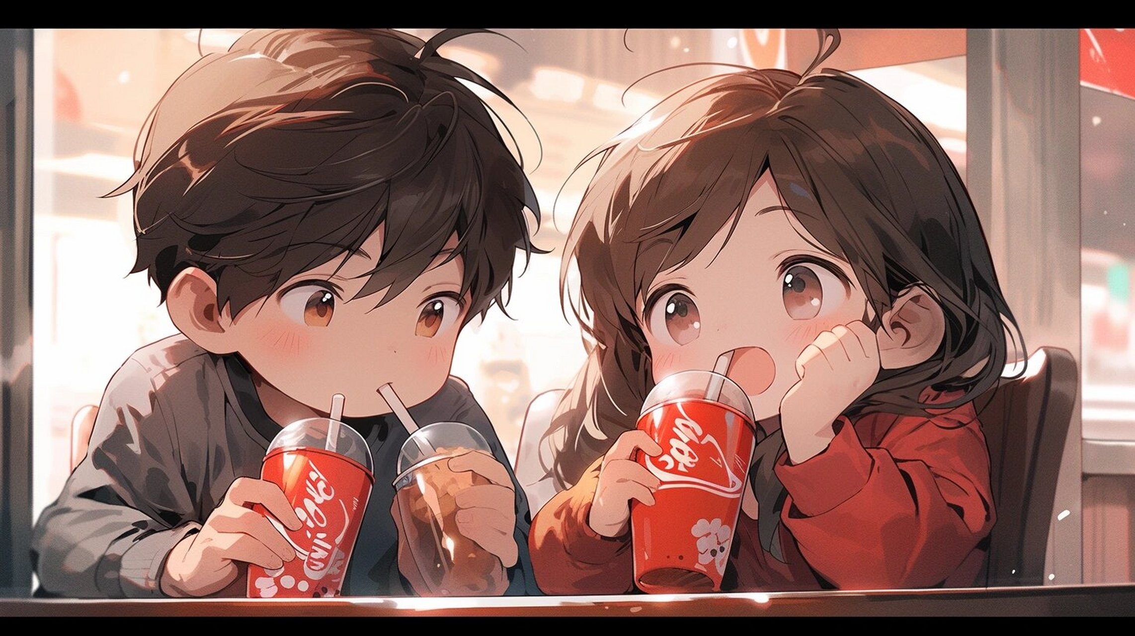 【ai头像】开心喝可乐01情侣头像 d