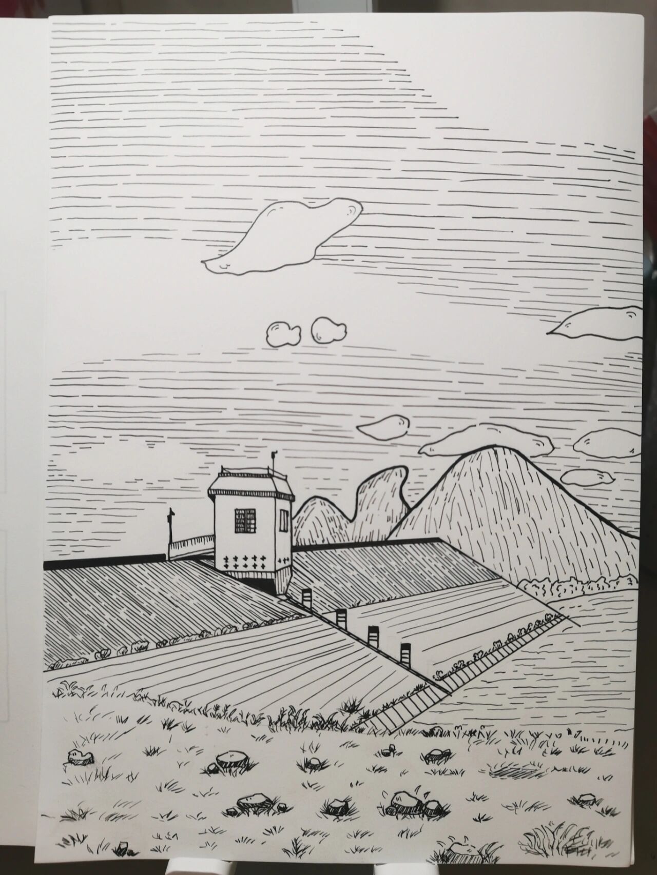 黑白线描——尝试写生d1 风景