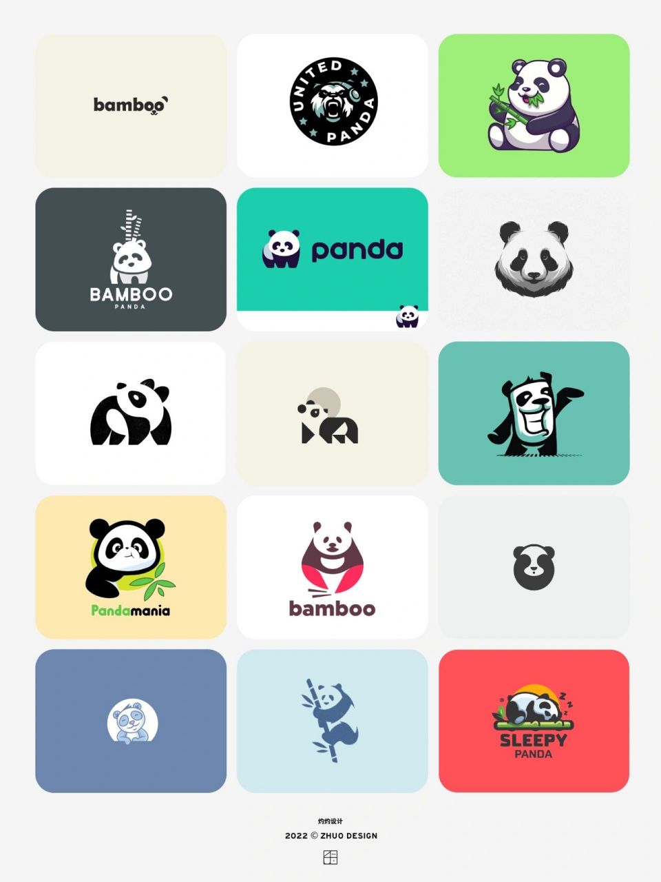 熊猫元素logo设计合集 - 冬奥会的"冰墩墩"圈粉无数,设计将熊猫形象与