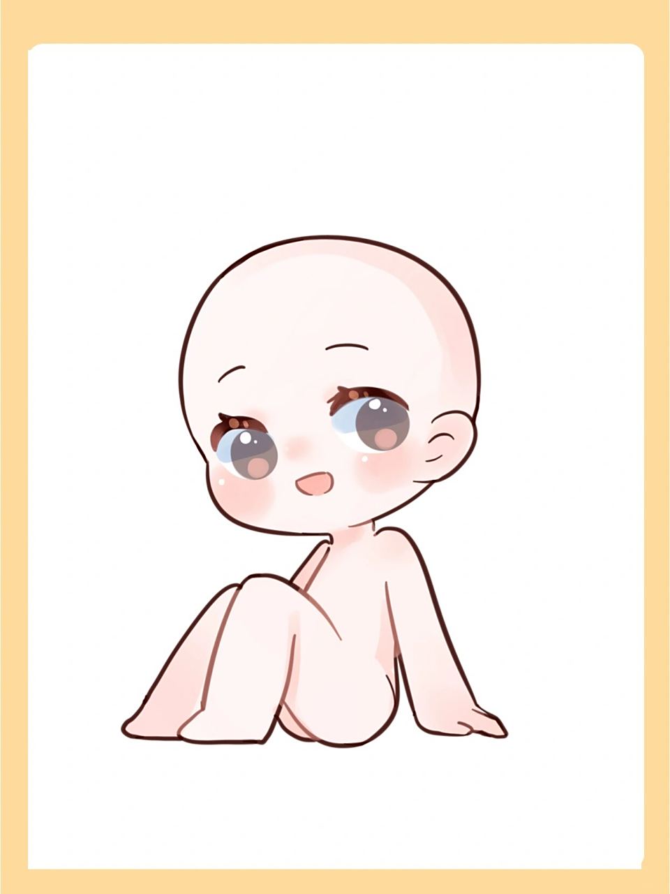 绘画素材|超萌q版人物常见坐姿模板合集!