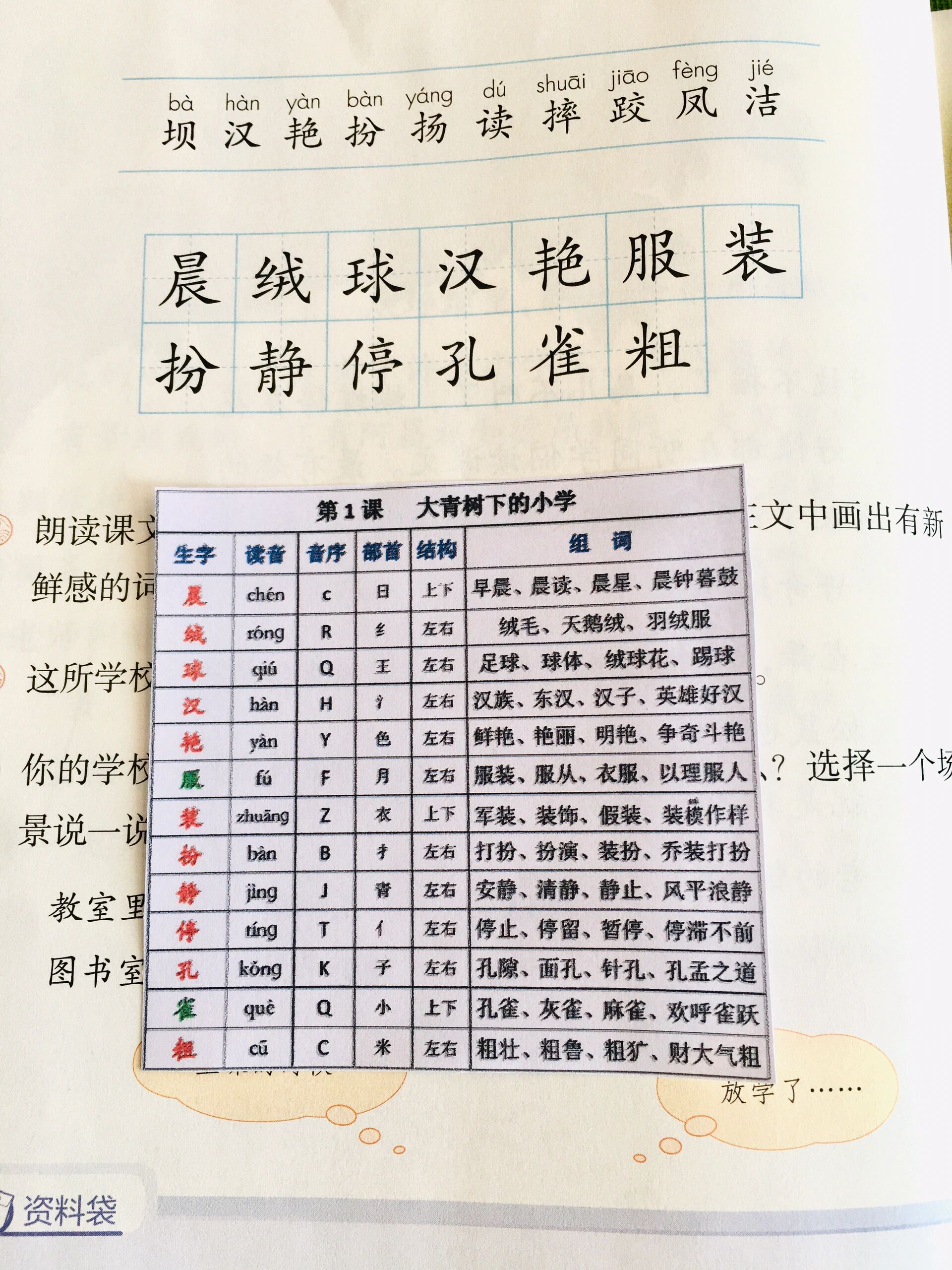 三年级上册语文生字贴组词笔顺音序部首结构