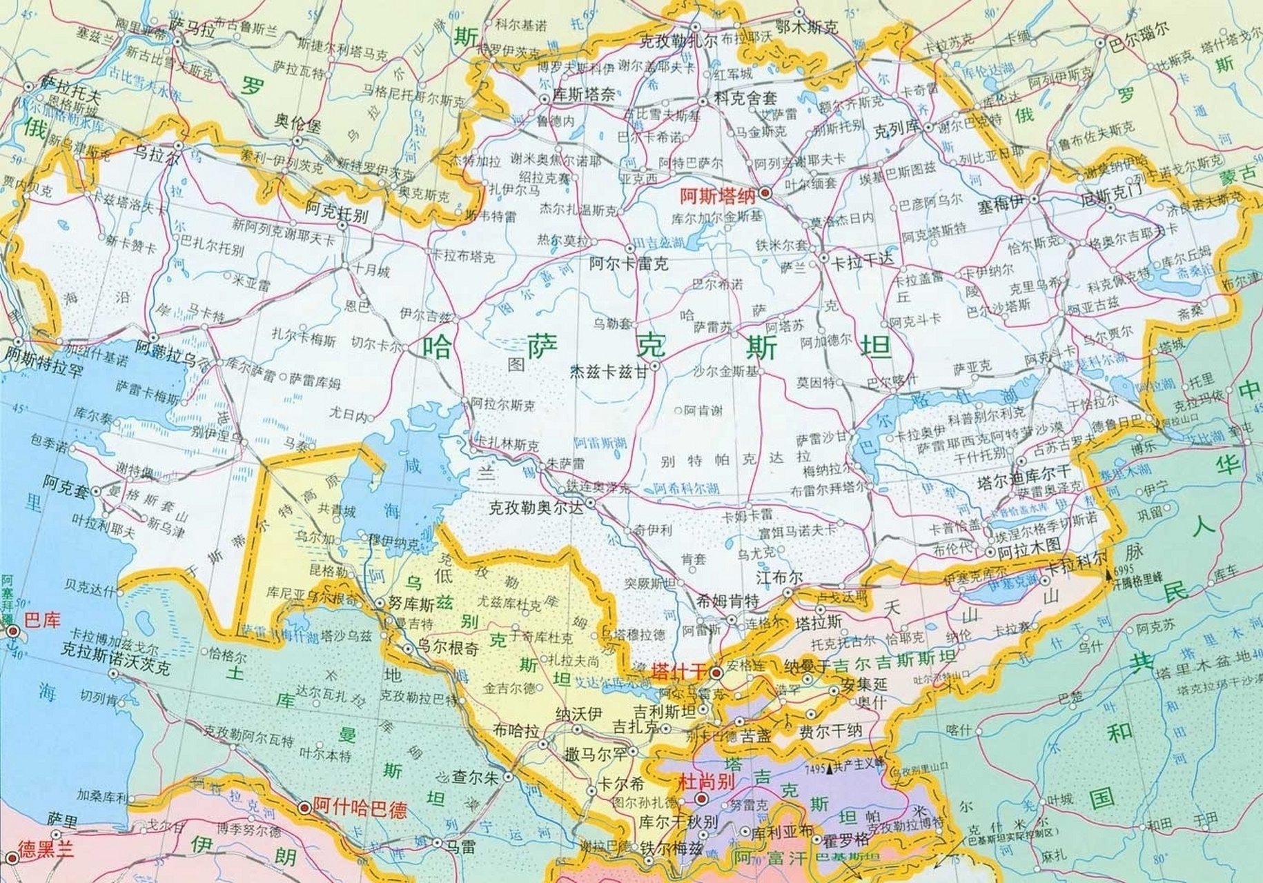 哈萨克斯坦地图