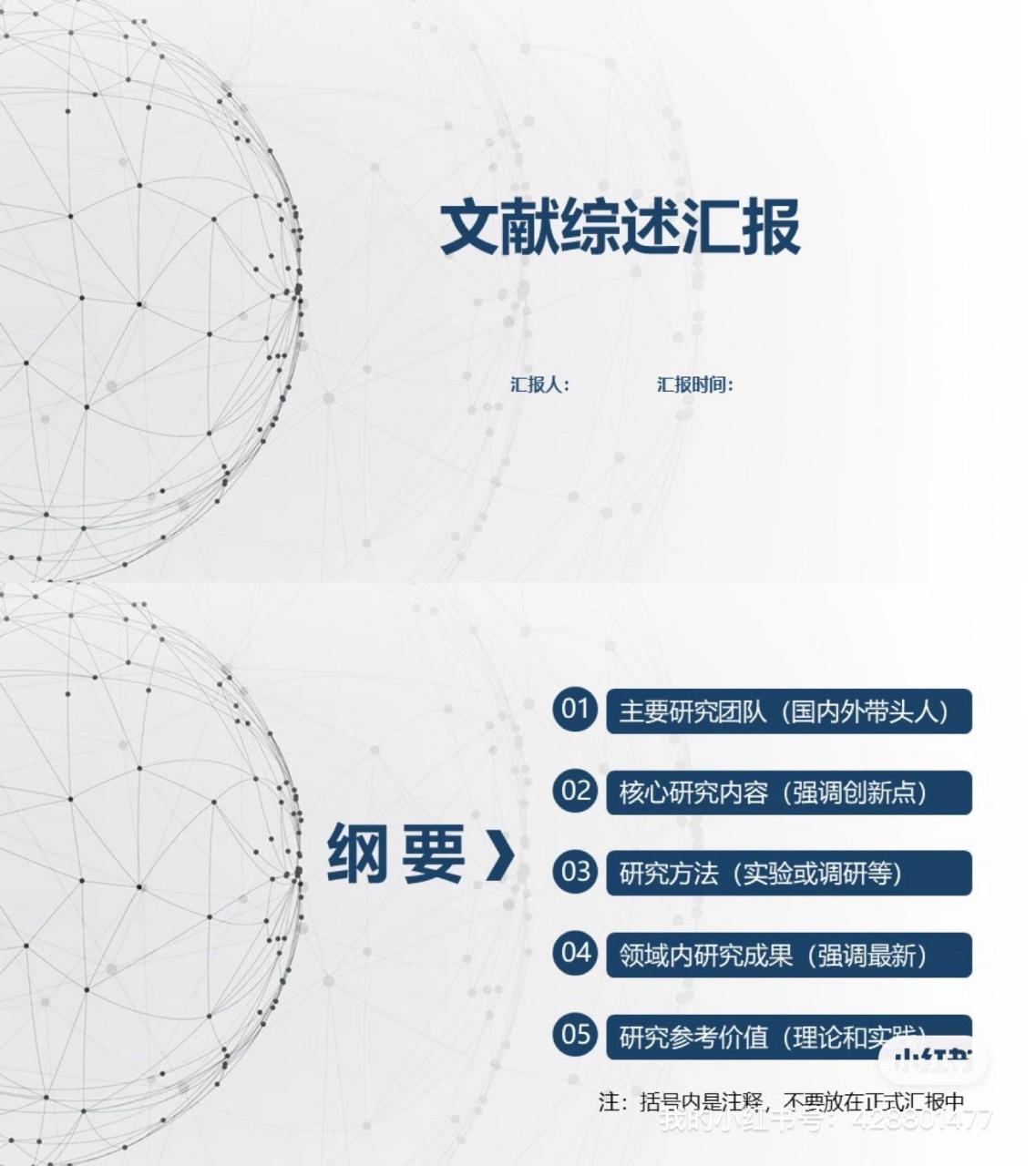 读博学姐陪你读研|文献综述ppt汇报模版 企鹅群内60%都是关于文献综述