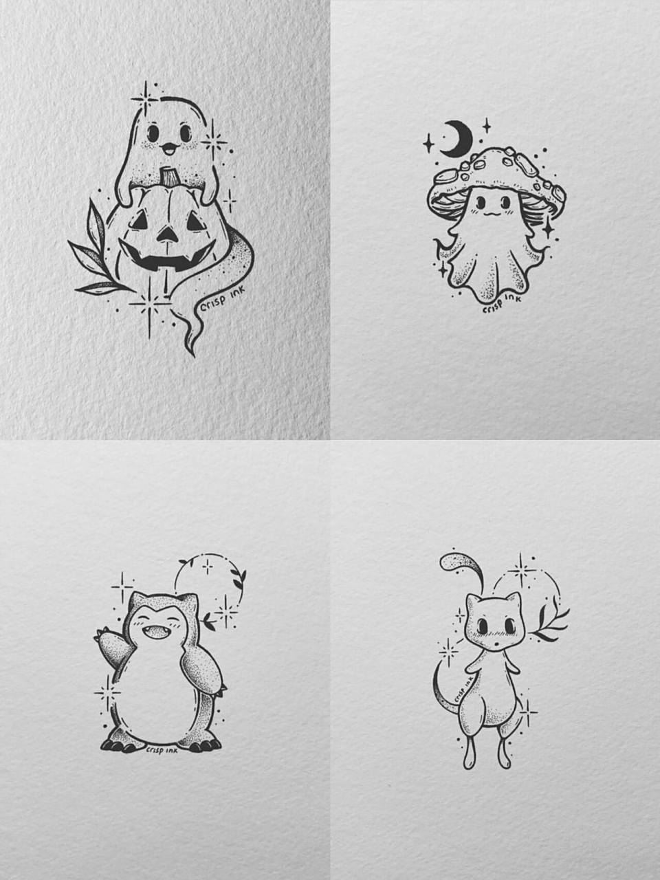 可爱 极简 清新 纹身手稿 广州纹身 可爱清新小纹身 有人喜欢这样的