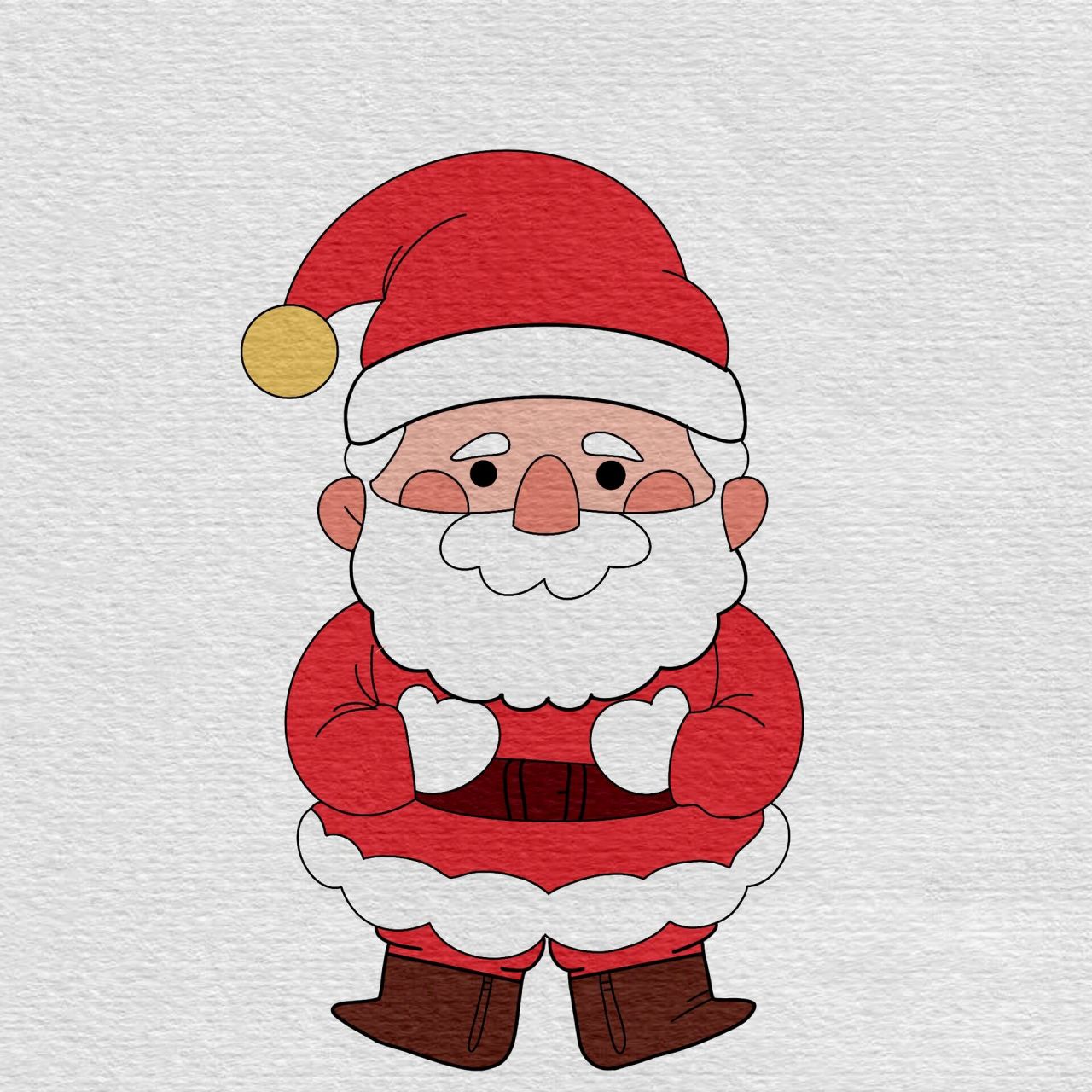 圣诞老人简笔画教程步骤 今天超冷的